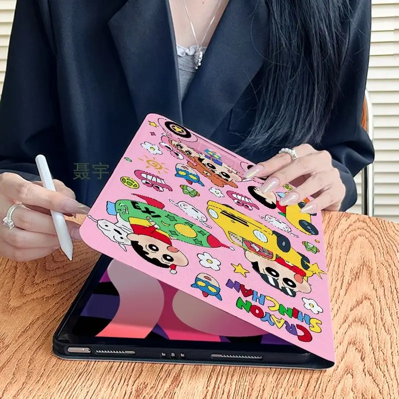 حافظة حماية لجهاز iPad Crayon Shin-chan من الرسوم المتحركة، حافظة ناعمة من السيليكون، مناسبة لجهاز iPad الجيل الحادي عشر 11/10.9/10.2/9.7/8.7 بوصة