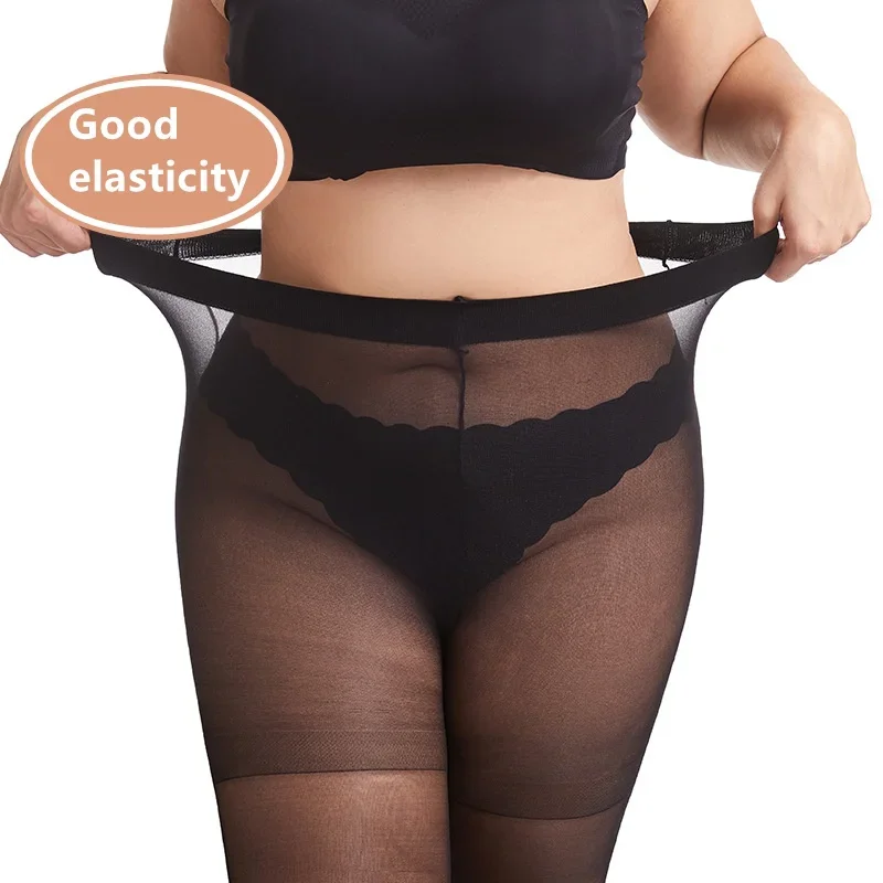 15D Plus Size Women Stockings Stretch Pantyhose XXXL Fat Tights Oversized Thin Pantyhose