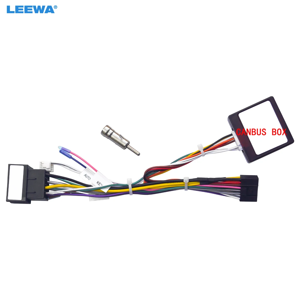 LEEWA Car 16pin Power Cord Wiring Harness Adapter With Canbus Box For Fait Linea/Panda 2006-2012 Installation Head Unit #CA7955