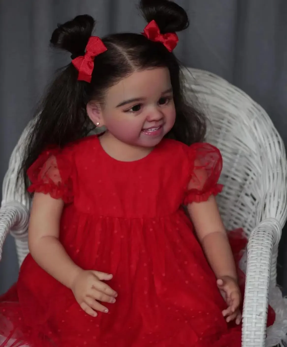 DLS カスタム限定供給 29インチ リボーンドール シャンティ 長い同じ髪型の完成品ドール 異なるドレス