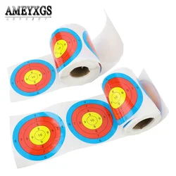 1 rollo de papel de objetivo adhesivo de 3 pulgadas, 5 anillos para tiro con arco, dardos, catapulta, tiro, puntería, accesorios de práctica de entrenamiento