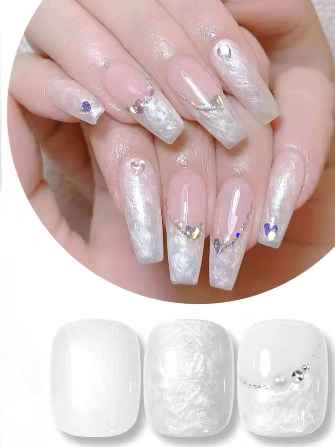 1-12 stücke PSK Top Verkauf Weiße Perle Shell Gewinde Gel Nagellack Shiny Glitter Varnis Semi Permanent Für Soak Off Gel Nail art