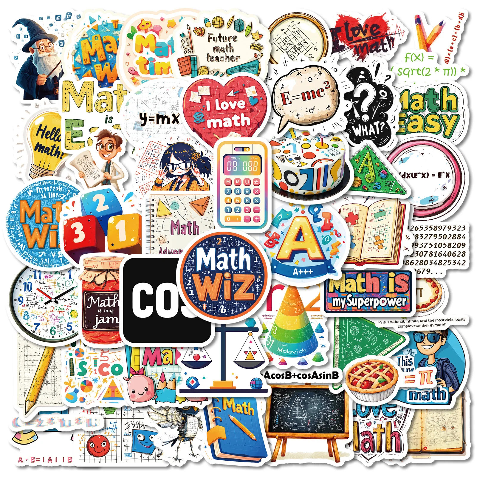 10/50PCS Mathematical Series Reward Graffiti Sticker Love Math Decal For Notebook Icebox Laptop Phone Guitar Skateboard Kid Toys