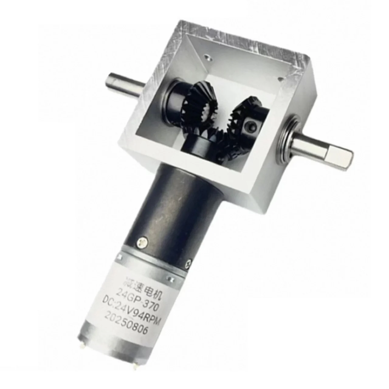 Micro DC24V Right Angle Planetary Gearbox Motor Double Output Shaft 8mm Bevel Gear Guide Box For Robotics And Automation