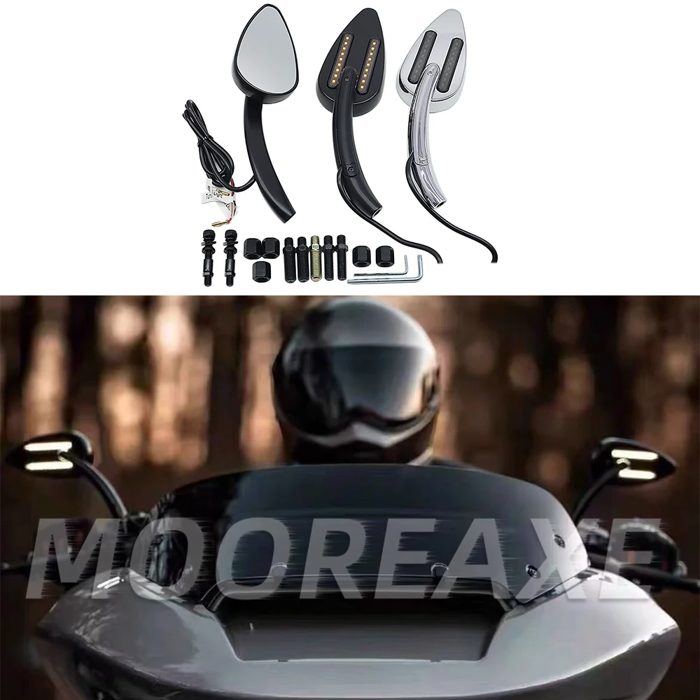 

2 шт. боковые зеркала заднего вида для мотоцикла с LED-поворотниками для Harley Pan America 1250 RA1250RA1250S 2021 2022 2023 2024