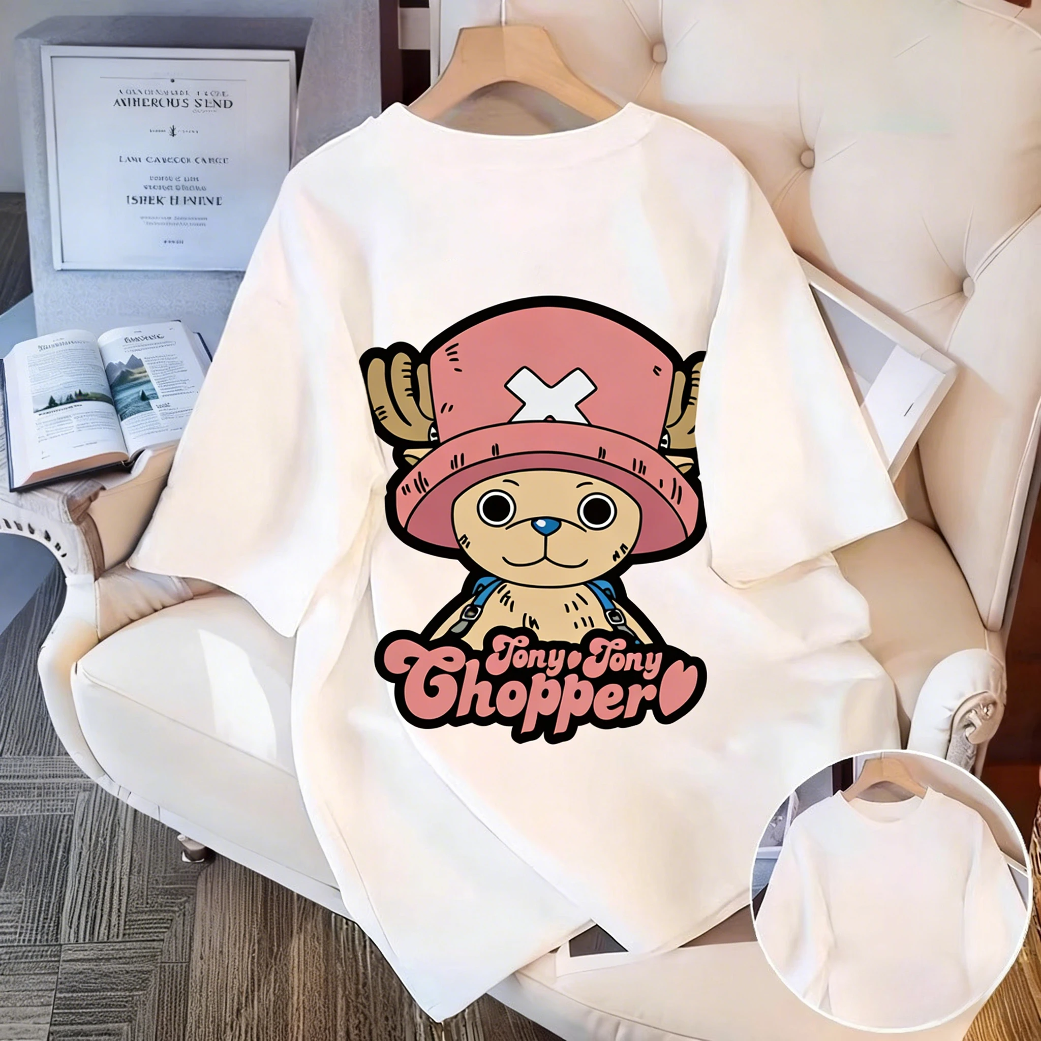 قطعة واحدة توني توني تشوبر للرجال والنساء 2026 الصيف أنيمي Harajuku مزدوجة الوجهين مطبوعة الأمريكية عادية الوالدين والطفل #5