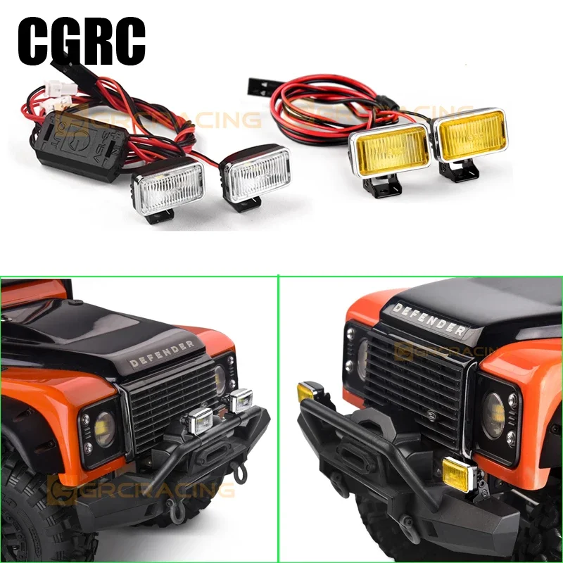 

20mm Rectangular Spotlight Searchlight Headlight for 1/10 RC Crawler Car Traxxas TRX-4 Defender Ford Bronco SCX10 90046 DIY Part