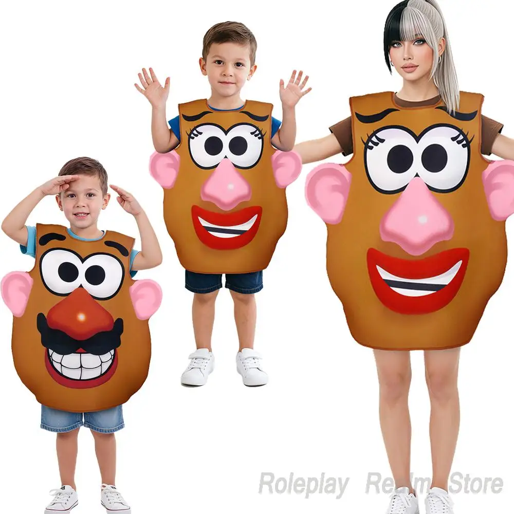 Sr. Disfraz de Cabeza de Patata de Toy Story, Traje Familiar de Sra. Cabeza de Patata, Disfraces de Esponja para Halloween, Cosplay, Carnaval, Desfile, Disfraz de Fantasía