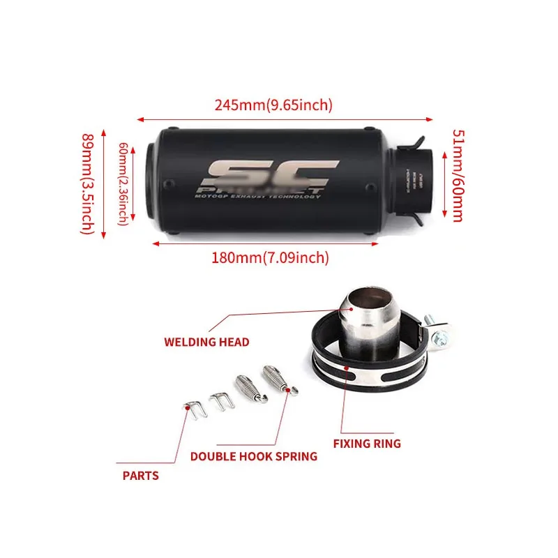 لكاواساكي Z900 Z800 Er6n Sv650 R1 R3 MT03 دراجة نارية العالمي العادم الأنابيب مع Db القاتل 51 مللي متر/60 مللي متر GP مشروع العادم الأنابيب #2