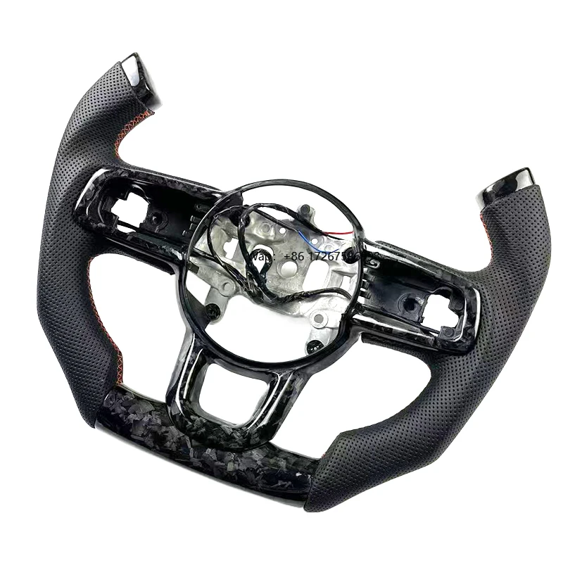 

Customized Forged Carbon Leather Steering Wheel with Perforated Design for Jeep Wrangler JL JK Gladiator Car Interiors
