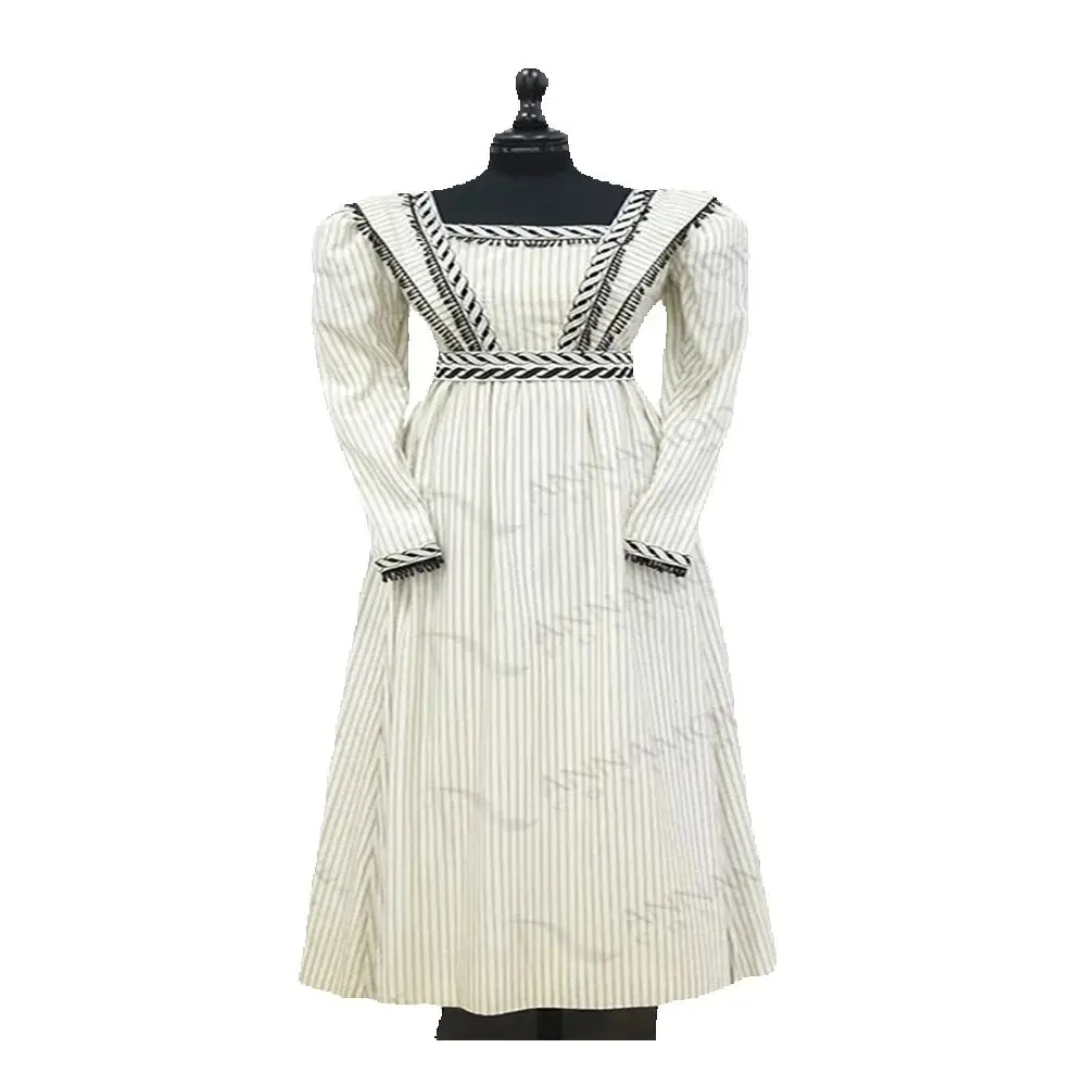 

Викторианское эдвардианское полосатое платье эпохи Регентства Джейн Остин 1800-х годов, историческое бальное платье эпохи Возрождения, гражданская война