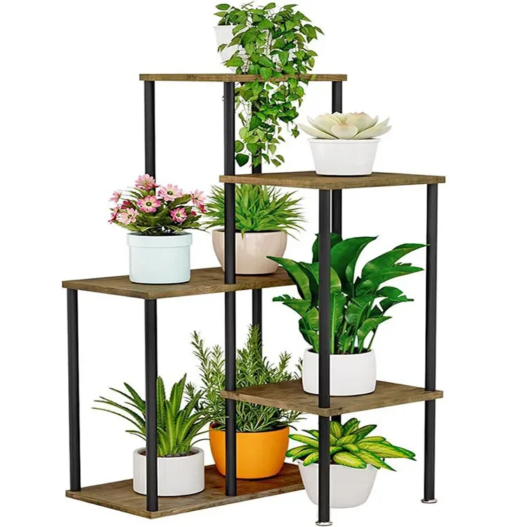 Lowest Price Flower stand Solid wood plant Station Indoor outdoor display Decorative floor plant storage rack