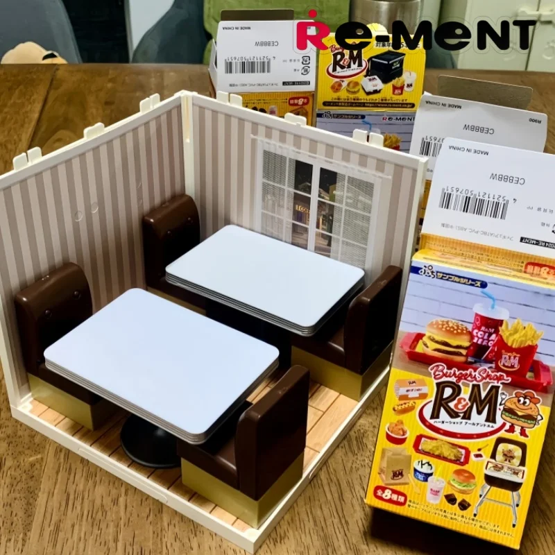 Hot Re-Ment Chocolate World Hamburger Model Dessert Room Miniature Scene Blind Box Decoration Birthday Gifts
