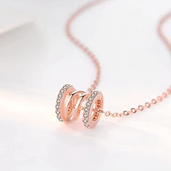 CAOSHI Versatile Rose Gold Color Pendant Necklace for Women Fashion Jewelry for Engagement Brilliant Zirconia Accessories Gift