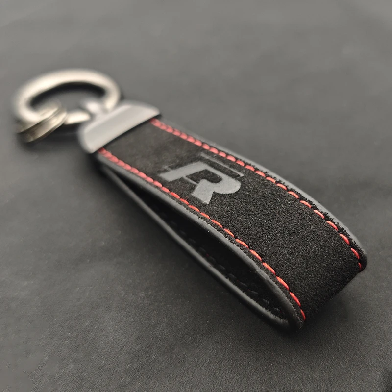 2026 Hot For VW VOLKSWAGEN 2025 Suede Leather R Logo Keyrng Luxury Car Keychain for Volkswagen VW Golf 4 5 6 7 7.5 Tiguan Passat - view 4