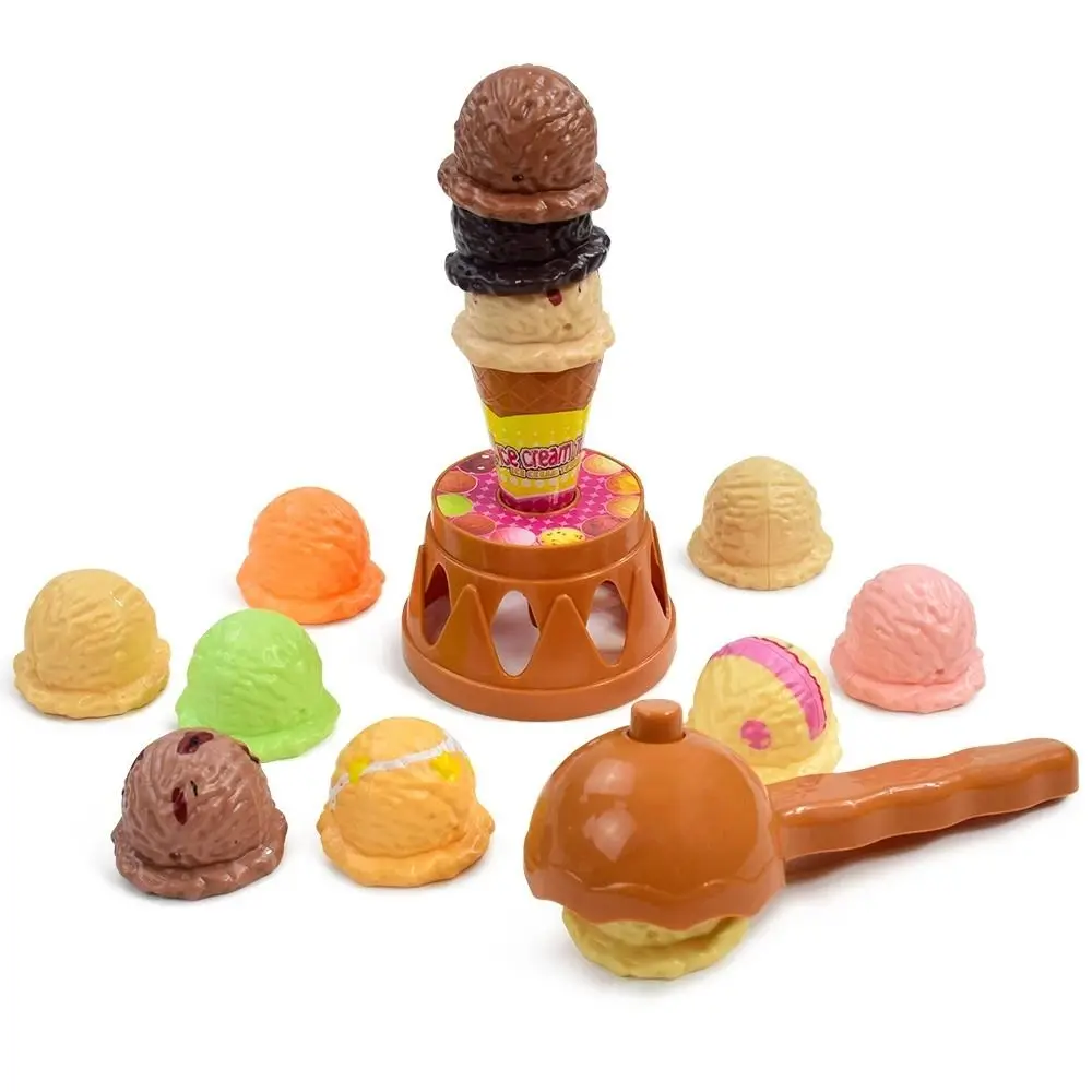 Dessert-ijsspellen Montessori Balancing Simulatie IJs Keuken Leren Kleurrijk ijs Stack Up Balancing