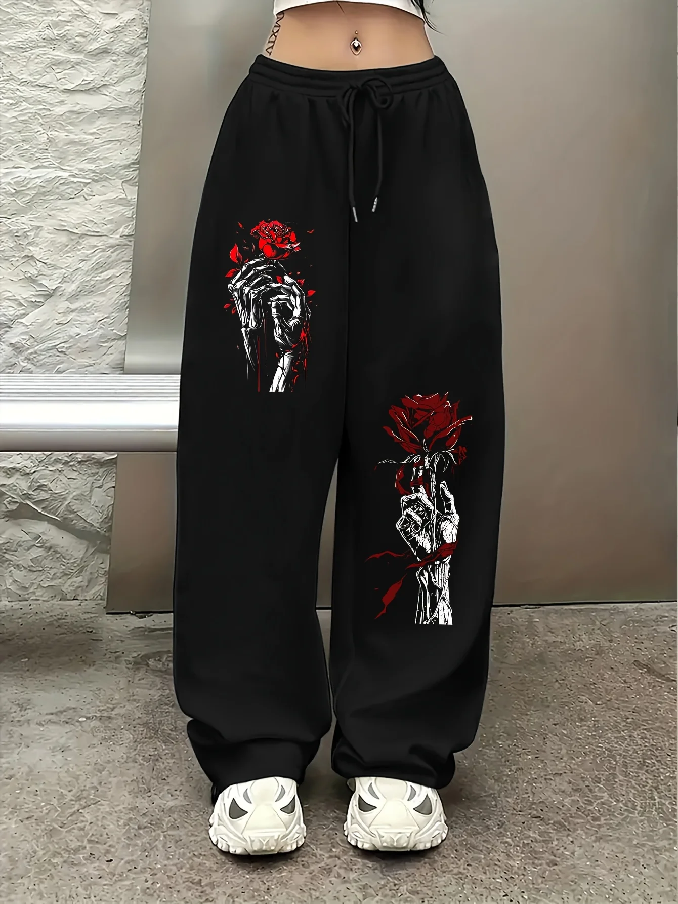 السراويل السوداء مليئة بالحيوية والتصميم الأنثوي - نمط الهيب هوب كاجوال، مناسب لفصل الشتاء، سراويل رياضية كاجوال #1