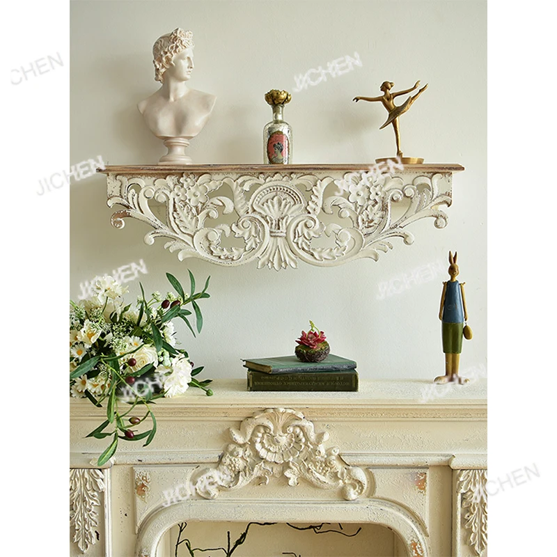 Mensola per mensola in corbel bianco invecchiato, paese francese, decorazione del soggiorno, 31 pollici