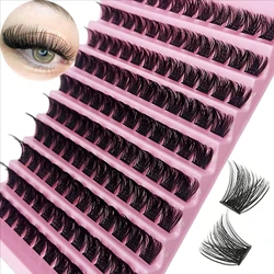 MJ Lash Clusters 120pcs Cluster Lashes 8-16mm Individual Lashes Natural Look D Curl Fluffy Cluster Lashes DIY Eyelash Extension