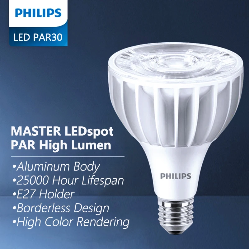 

Philips MASTER Светодиодный точечный светильник с высоким люменом E27 PAR30 Лампа 20 Вт 32 Вт 40 Вт Яркий 3000K 4000K 6000K Белый COB LEDspot Лампа для магазина