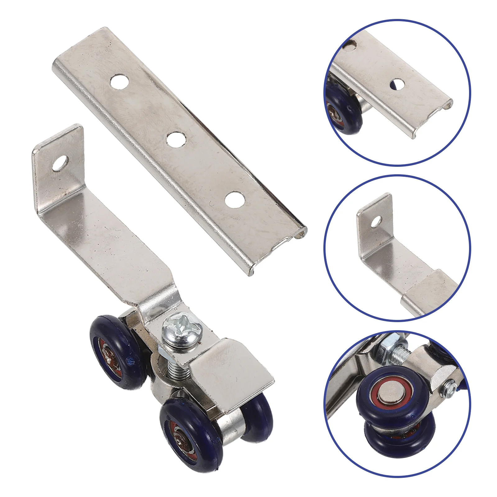 

1 set 1 Set Sliding Door Roller Pulley 4-Wheel Stainless Steel Metal Track Ball Bearing For Wardrobe Closet Barn Pocket Door