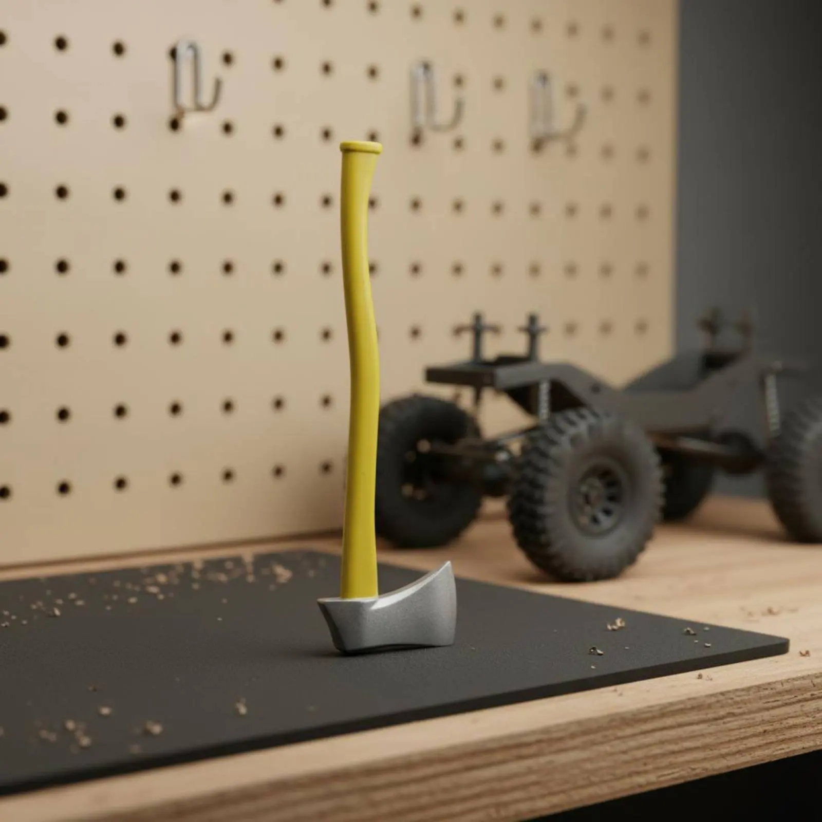 4 Pieces Mini Shovel Axe Hammer Pick Set Metal Parts 1:10 Crawler Decoration Set Rc Crawler Accessory Kit Easy to Install