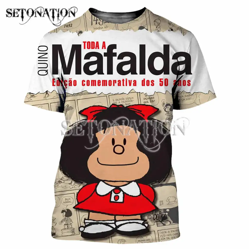 Mafalda men women New fashion cool 3D printed t-shirts Harajuku style tshirt streetwear summer