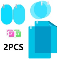2Pcs Car Rearview Mirror Rainproof Film Side Window Water Repellent Film Reverse Reflector Anti Fog Clear Water Rainproof Film