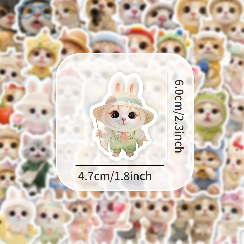70PCS Kawaii Leuk Katje Stickers Grappige Kat Meme Graffiti Waterdichte Sticker Kinderen Speelgoed Cadeau Decoratie Water Cup Laptop Computer