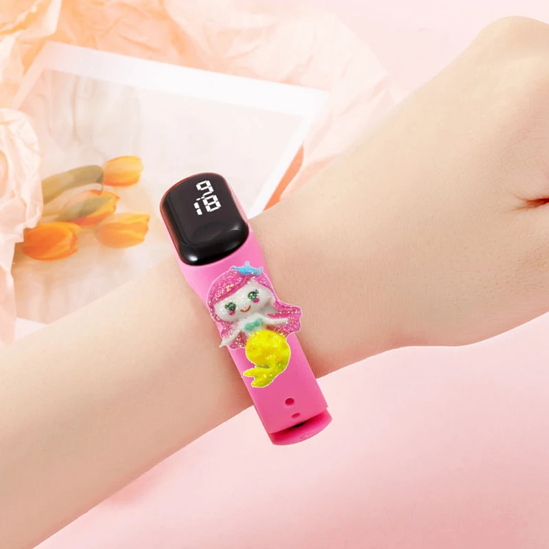 Montre électronique de dessin animé pour enfants, écran tactile intelligent numérique beurre, montre intelligente LED étanche pour garçons et