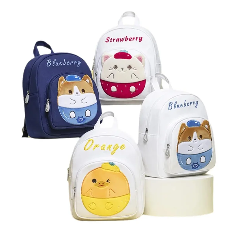 

Man wa Kindergarten Children's Backpack 2-6 Year Old Girl Boy Cute Breathable Lightweight Cute Fruit Embroidery Backpack