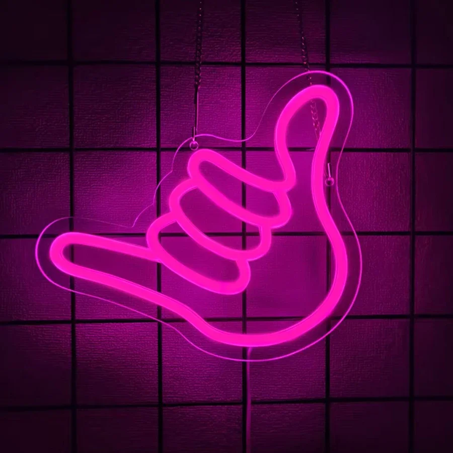 ไฟ LED หัวใจนีออนสำหรับบ้านห้องนอนบาร์ร้านอาหารคริสต์มาสของขวัญวันเกิด,รูปทรงมือนิ้วป้ายนีออนสำหรับตกแต่งผนัง