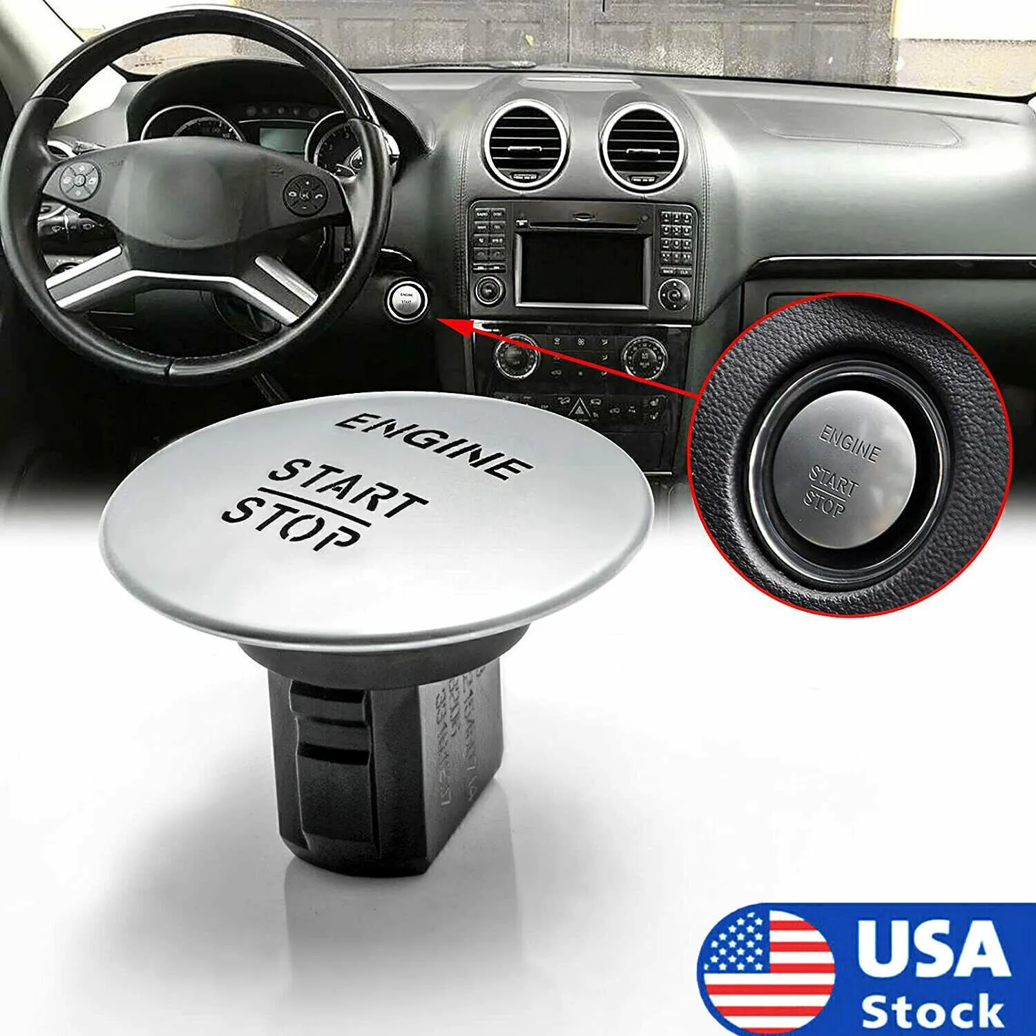 

For Mercedes-Benz To Start Button Keyless Go Engine Start Stop Push Button USA