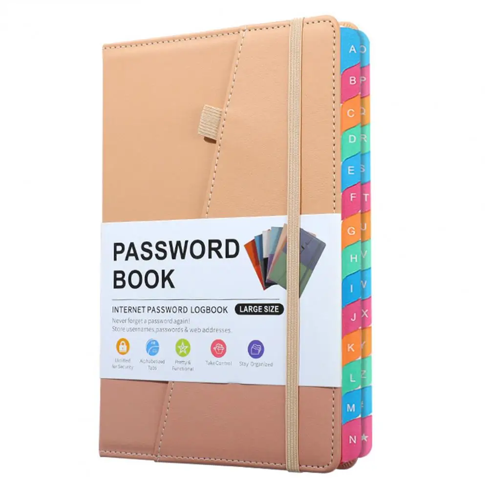 Log Notebook Beveiligde Organizer Hardcover Logboek Voor Internet Website Voor Wachtwoorden