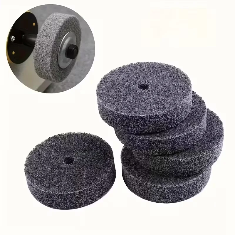 عجلة تلميع ألياف 3 بوصة 1/5 قطعة - عجلة طحن بديلة مقاس 3/8 بوصة، مناسبة لآلات تلميع الطاولة ومطاحن الزوايا
