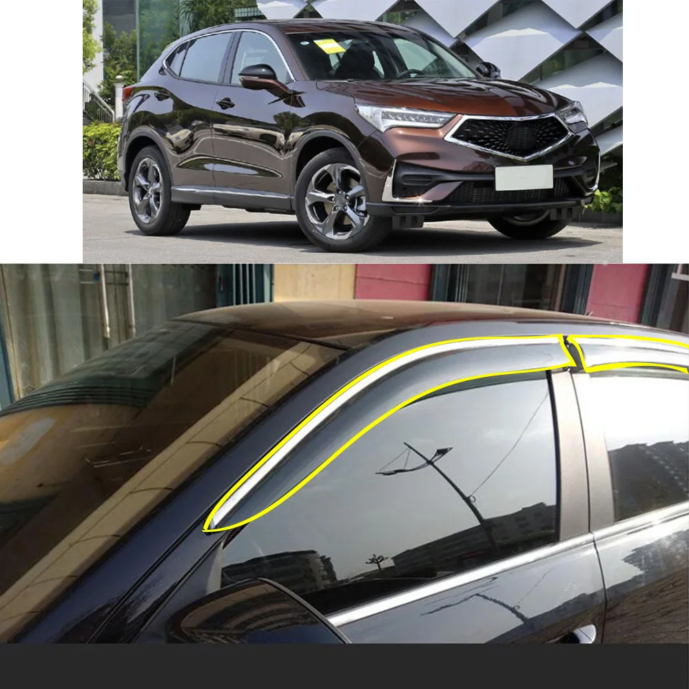 

Car Body Styling Sticker Plastic Window Glass Wind Visor Rain/Sun Guard Vent Parts For ACURA CDX 2016 2017 2018 2019 2020 2021