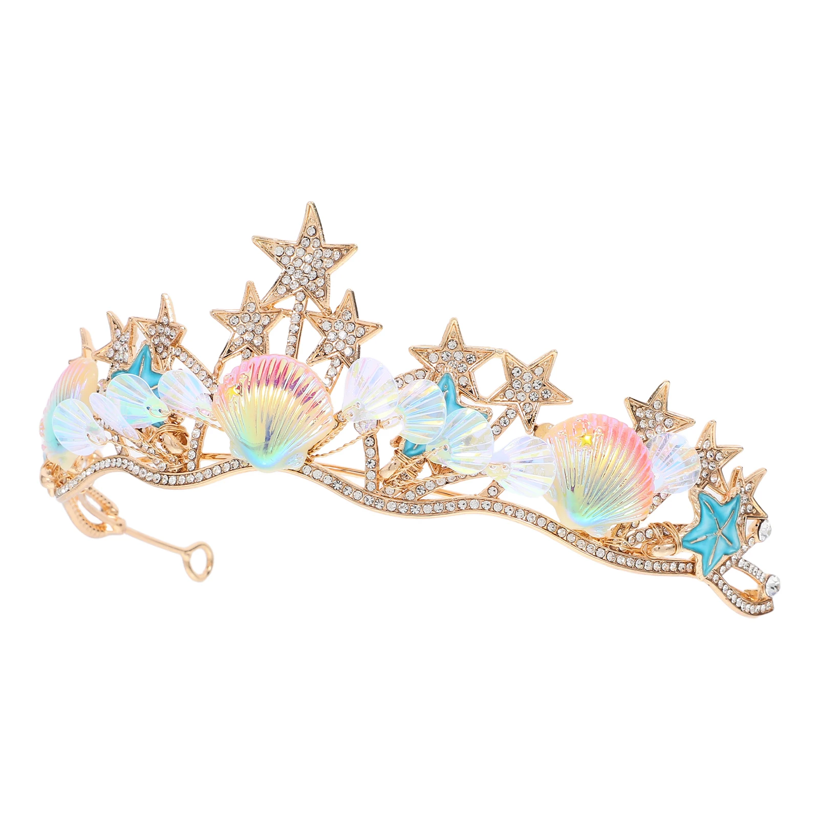 

Crown Seashell Beach Jewelry Woman Metal Crown Fish Mermaid Seashell Hair Clip Hair Accessories Women Decor Birthday