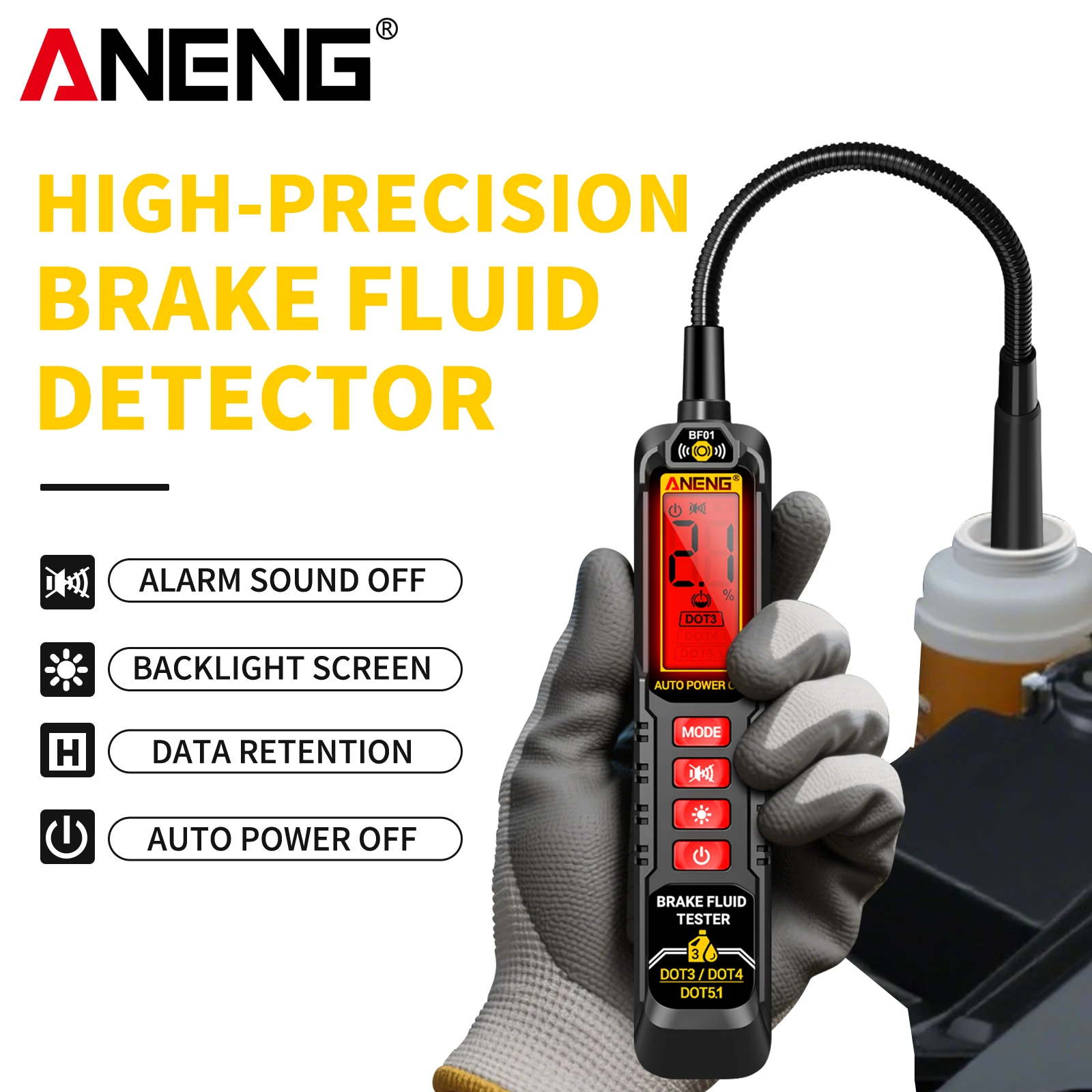 

ANENG BF01 Wireless Bluetooth Audio Transmitter 53 DSP Stereo Music 28H Playtime 10M Range Portable Audio Adapter