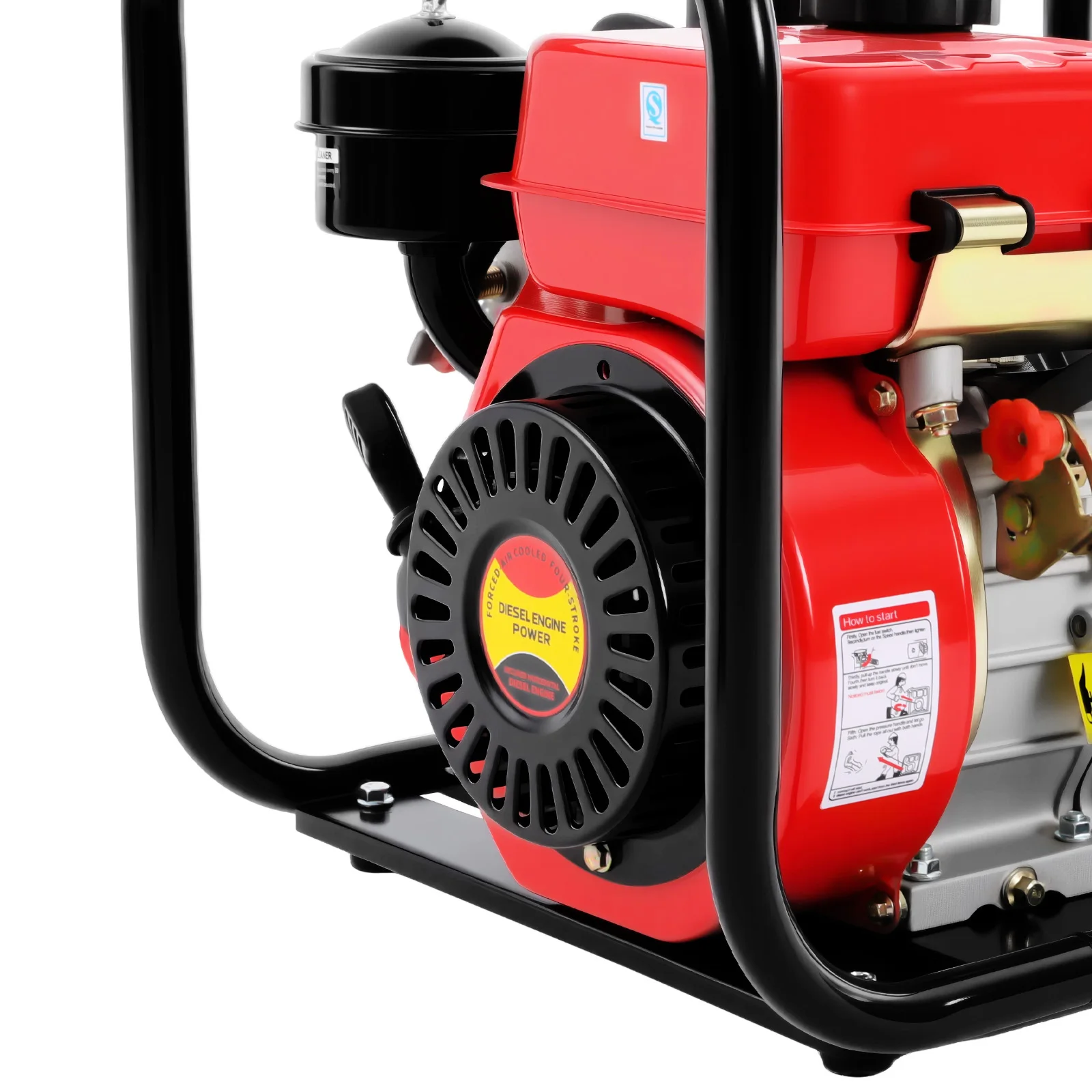 7.5hp 210cc 4-Stroke Diesel Engine Water Pump Air Cooled Single Cylinder 110gpm Flow Water Transfer Pump 2 Inch Water Pump for Farm Irrigation Drainage