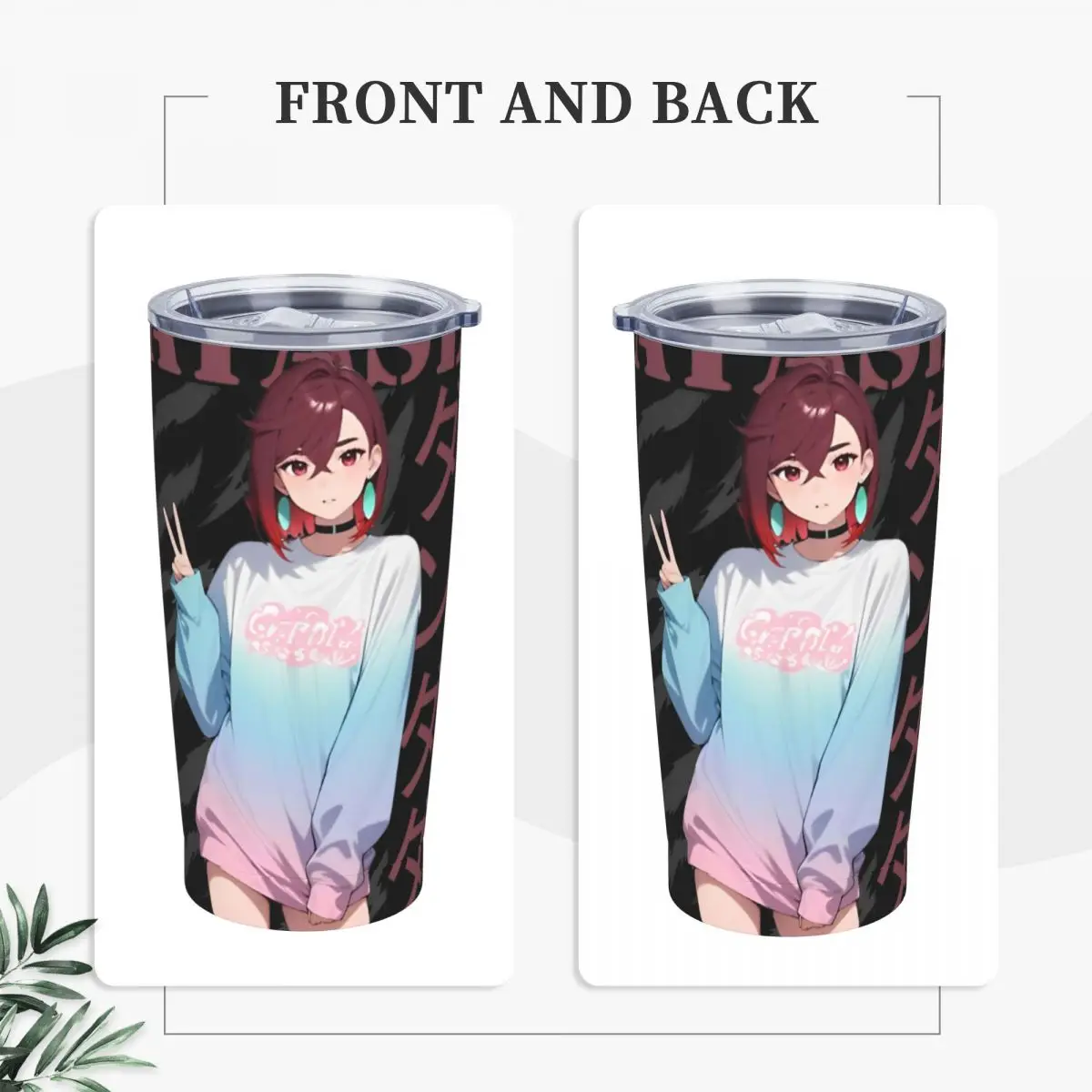 Momo Ayase Dandadan Insulated Tumbler with Straws Stainless Steel Thermal Mug Outdoor Travel Car Bottle Cups 20oz