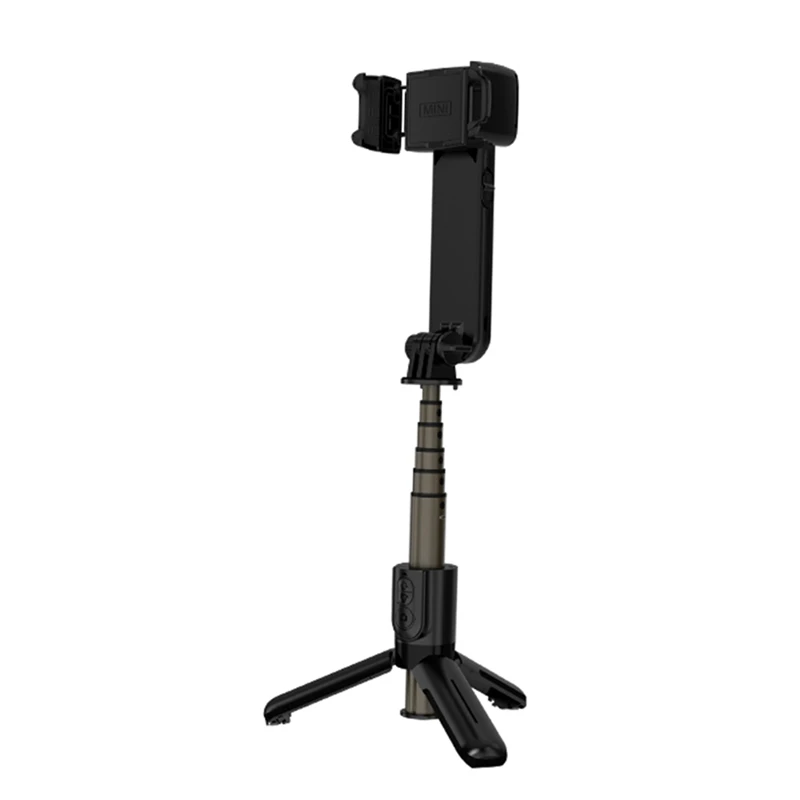 Handheld Gimbal Stabilizer Bluetooth Selfie Stick Holder Adjustable Fill Light Selfie Stand For Smartphone Easy To Use Black