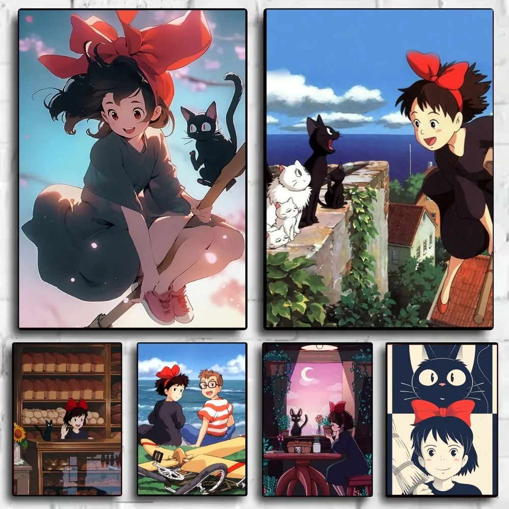 K-Kikis D-Delivery S-Service Anime Movie Poster HD art sticky wall waterproof home living room bar decoration