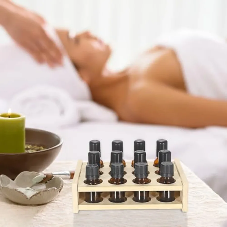 Espositore da tavolo per oli essenziali con 12 slot per organizzare bottiglie da 15 ml 10 ml 5 ml Porta roller e rossetto P