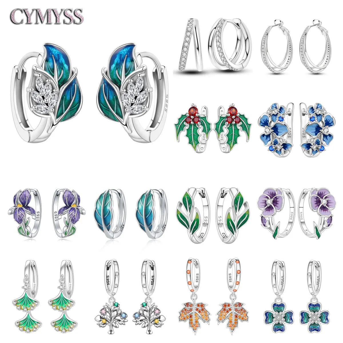 

CYMYSS Новинка 2025, женские серьги из стерлингового серебра 925 пробы с кристаллами циркона, бутик, ювелирные изделия для свадьбы, дня рождения, подарок, женские серьги