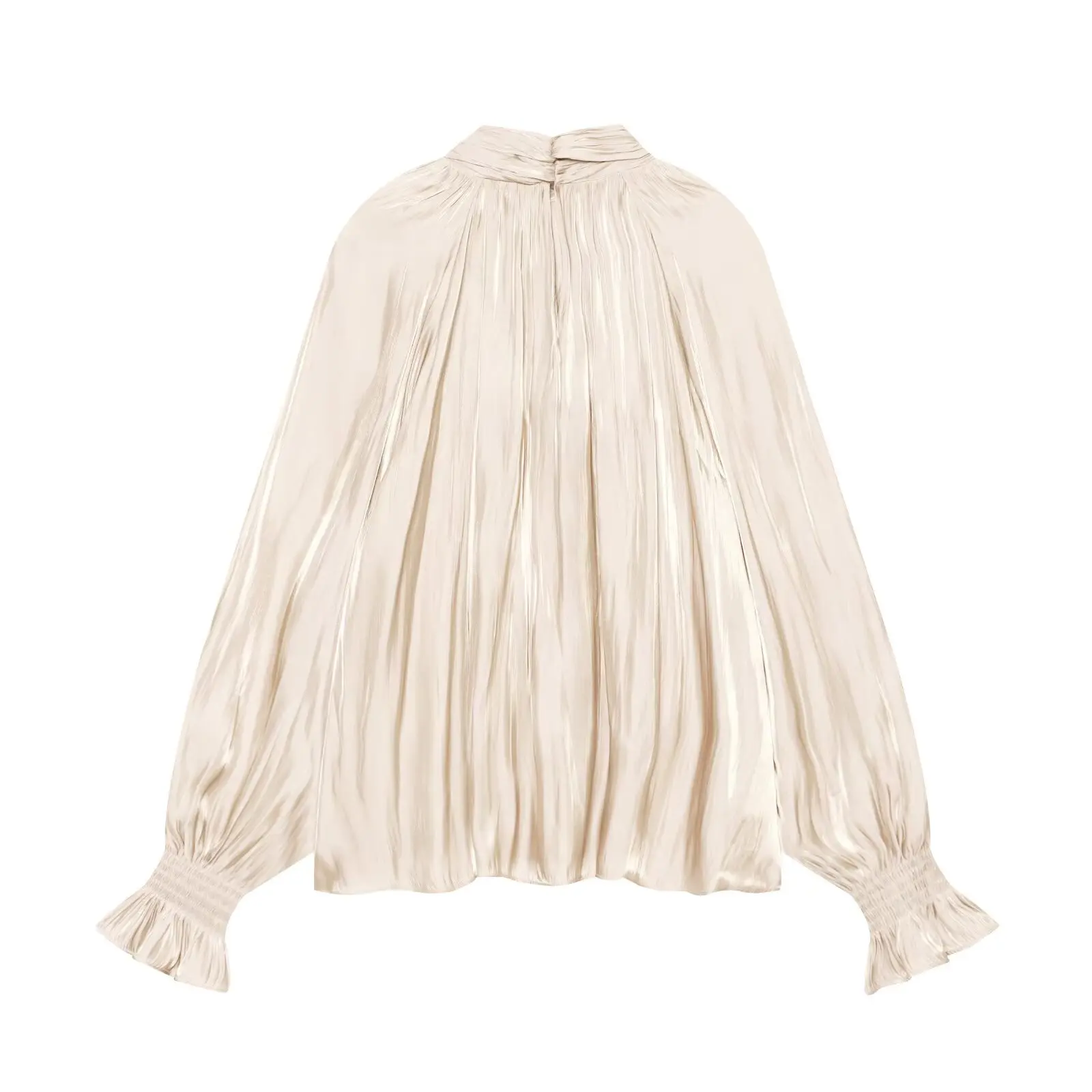 KONDALA Women Elegant Bright Satin Bow Shirt Romantic Leisure Chic Shirt 2026 Early Fall Trendy High Street Dinner Dating Shirts