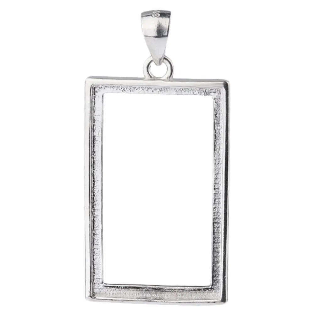 

Unique Square Open Bezel Pendant Silver Charms for Jewelry and Artistic Crafts