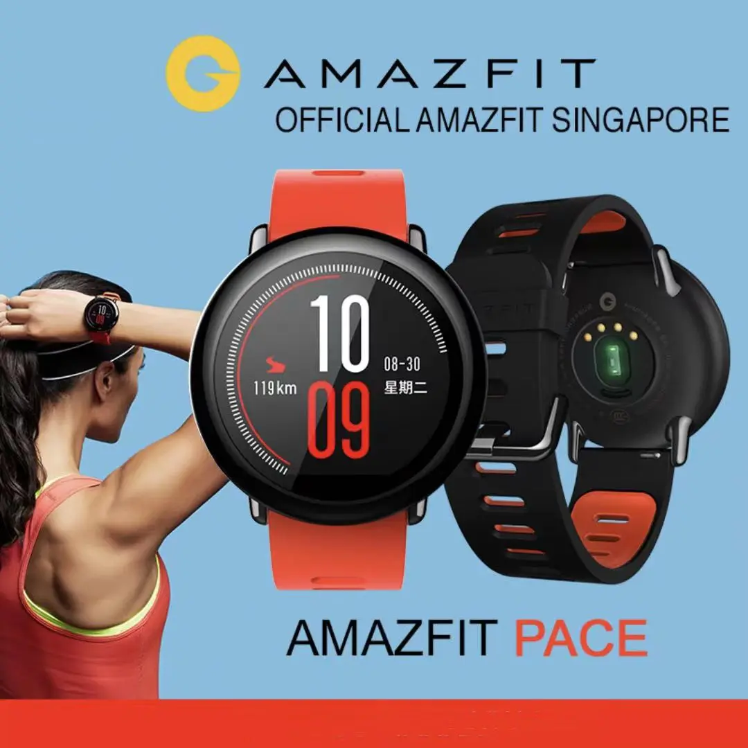 

Смарт-часы Amazfit Pace мужские, спортивные Смарт-часы с глобальной прошивкой, с поддержкой английского языка, с Bluetooth, GPS, обновление, 95