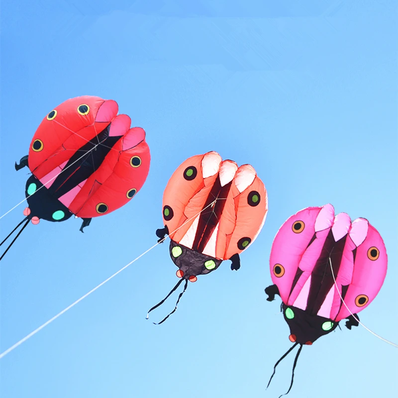 free shipping large ladybug 3D soft kite outdoor flying toy for adults paraglider professional kite drachen steigen windsock fun