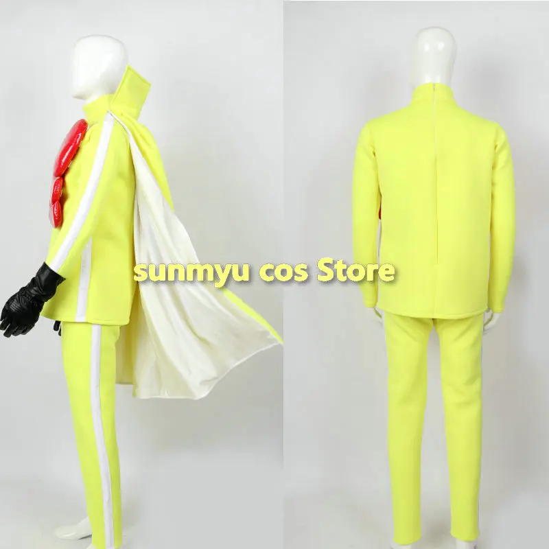 Kamen Sentai Gorider Ki-Rider Clospay Costume Custom Size Masked Rider Yellow Bodysuits With Cloak and Gloves Jersey Fabric