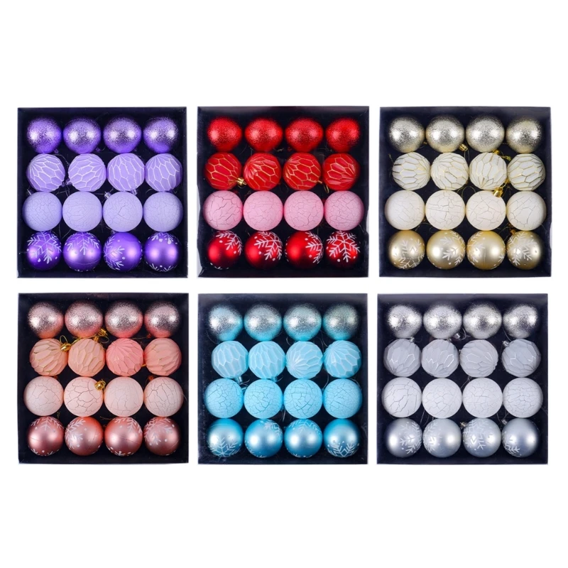 

16pcs Paint Themed Christmas Sphere Decorative Charm For Festival Ambiances